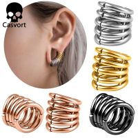 [ขายดีและ] Casvort 00G แหวนซ้อนกลีบปลั๊กวัดหูจิวใส่หูรูปดอกไม้คลิปจิวใส่หูบนกระดูกอ่อนอัญมณีประดับร่างกายงานแต่งงาน