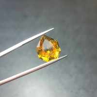 พลอยซิทริน(Citrine) รูปทรง  หนัก 9.75 กะรัต ขนาด 7.1x10.6x5 mm. พลอยแท้ 100% เนื้อดี ราคาถูก มีของแถมทุกออเดอร์