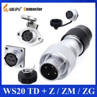 Original Weipu WS20 Connector TD Z ZM ZG 2 3 4 5 6 7 9 12 Pin Male TD Plastic Hose Cable Plug Square Flange Panel Mount socket