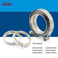 R-EP V-Band Exhaust Clamp 304สแตนเลสสตีลหน้าแปลนเหล็ก2 2.25 2.5 3 3.5 4นิ้วสำหรับ51 57 63 76 89 102มม. Downs ท่อ