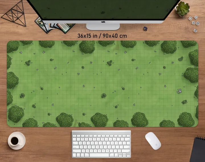 2022 Forest Desk mat green mousepad, RPG gaming playmat battle map