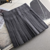 Autumn winter a-line thick short SWEATER Skirt Women good quality cute pleated mini skirt female elegant knit skirt