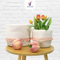 Storage basket set ตะกร้าผ้าเก็บของ 2ชิ้น 20x20x21cm และ 19x16x17cm