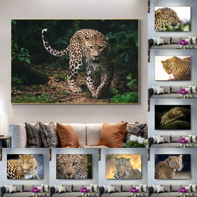 Cool Leopard ภาพโปสเตอร์พิมพ์สัตว์ป่าภาพวาดบนผ้าใบสัตว์ Wall Art สำหรับตกแต่งห้องนั่งเล่น Home Cuadros