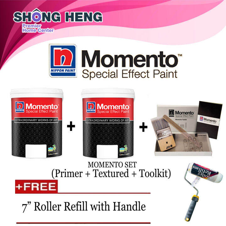 Nippon Momento Special Texture Paint Kit Sparkle Gold (MG) Set + Freegift Lazada