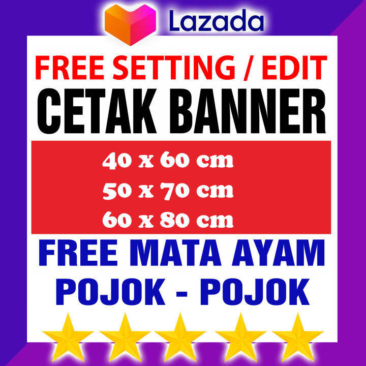 CETAK BANNER Pohon MURAH FREE EDIT | Lazada Indonesia