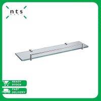 NTS Single Glass Shelf ชั้นวางของในห้องน้ำ ชั้นกระจกวางของ พร้อมราวกั้นสเตนเลส Minoan Series พื้นผิว Satin รุ่น BH-MIS03