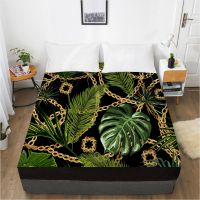 【CW】 Luxury Elastic fitted sheet bed With An Band Mattress Cover  Customizable size Bed for home Baroque leaf