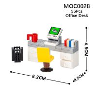 New Product Home Furniture Dinner Table Office Computer Desk Model Building Block Assembly DIY Parts Brick Accessories Toy For Children Gift