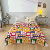 Cotton 6 Layers Gauze Summer Blanket Throw Cartoon Printed Twin Full Queen King Size for Sofa or Bed