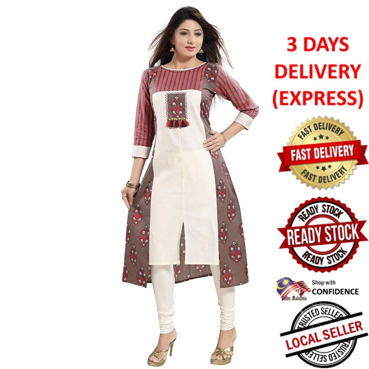 Indian Kurti Ready Stock Traditional Designer Long Short Women Kurtis Kurta  Tunic Top Blouse Plus Party Wear Casual UD550PG | Lazada