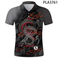 New Summer Dragon 3D Printed Polo Shirt Men Fashion Camisas Streetwear Casual Hombres Short Sleeve Ropa De Hombre