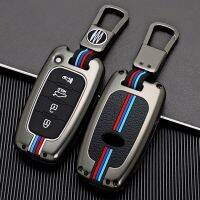 เคสกุญแจรถอัจฉริยะทำจากซิงค์อัลลอย3ปุ่มควบคุมระยะไกลสำหรับ KIA Sportage Forte สำหรับ Hyundai Solaris HB20 Veloster SR IX35