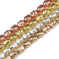 Buddha head Gold Color Silver Plated Hematite Natural Stone 8x10mm 20pcs Loose Beads For Jewelry Making Diy bracelet accessories