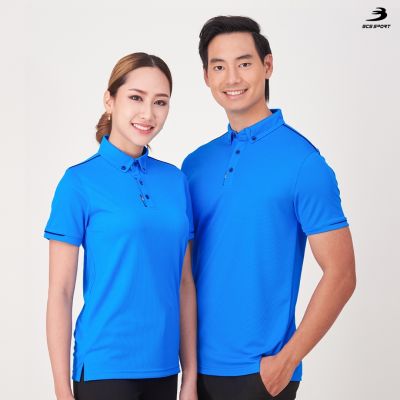 BCS SPORT เสื้อคอโปโลแขนสั้น ACTIVE POLO สีฟ้า (มีไซส์ SS-8L) รหัส P005 เนื้อผ้า COOLISM