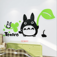 สติกเกอร์ติดผนังการ์ตูนฮายาโอะมิยาซากิ Totoro 3D สามมิติอะคริลิคห้องนอนหอพักห้องนอนข้างเตียงสติกเกอร์ติดผนังพื้นหลัง