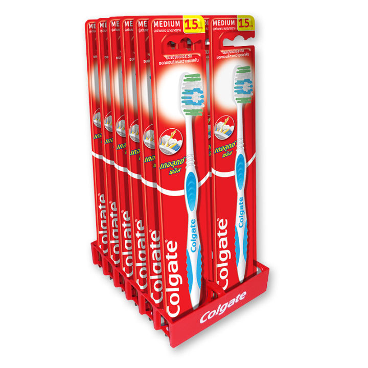 Colgate Toothbrush Delux x 12 pcs.คอลเกต แปรงสีฟันสำหรับผู้ใหญ่ รุ่นดีลักซ์ แพ็ค 12 ด้าม