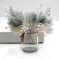 Artificial Flowers Pine Grass Flower Wedding Party Decoration Plastic Silk Gray Pampas Grass Fake Flowers Christmas Home Decor