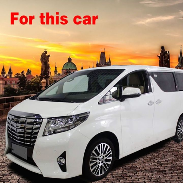 สำหรับโตโยต้า-alphard-vellfire-30-2015-2019รถ-abs-เคลือบพวงมาลัยฝาครอบล้อตัดตกแต่งกรอบสติกเกอร์อุปกรณ์เสริม