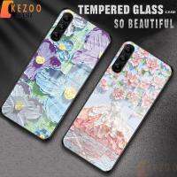 ดอกไม้ภาพวาดสีน้ำมัน เคสโทรศัพท์ Samsung A04s  A13 4G 5G ฝาครอบกันกระแทกกระจกแข็ง 212