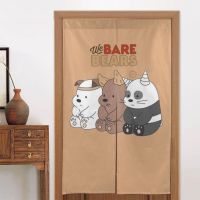 เราหมี Bare Bears 34x56in แผงม่านประตูม่านประตูความร้อนเป็นลมฉนวนกันความร้อนเพื่อความเป็นส่วนตัวของประตูสำหรับหน้าต่าง/ห้องนั่งเล่น/ประตู