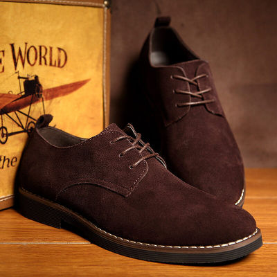 [Sports Shoes Store]ผู้ชายรองเท้า Nubuck หนังสไตล์อังกฤษ Suede รองเท้าผู้ชายรองเท้าผ้าใบขนาดใหญ่รองเท้าลำลองธุรกิจ Trend