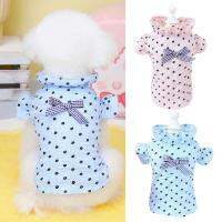 Vest Summer Clothes Pet T-Shirt Stand Collar Ruffle Sleeve Eye-catching Cotton Floral Print Pet Dog Daily Wear Clothing Shoes Accessories Costumes