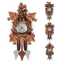 Decorative Bird Wall Clock Hanging Wood Clock Living Room Pendulum Clock Craft Art Clock For New House