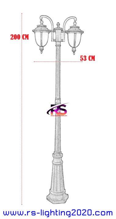 โคมไฟสนามหญ้า-โคมไฟแต่งสวน-ไฟสวน-สนามหญ้า-rs-e30105-m10-2d-bg-ไม่รวมหลอดไฟ