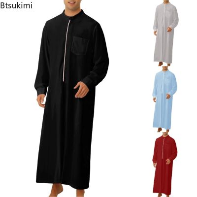 อิสลามมุสลิมผู้ชายเสื้อผ้า Jua Thobe Abaya Homme Musulman Kaftan ชุดคลุมอิสลามซาอุดิอาระเบีย Pakeid Gaun Modis Djellaba