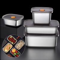 304 Stainless Steel Kitchen Fruit and Vegetable Crisper Rectangular Frozen Crisper Refrigerator Food Storage Container Tableware