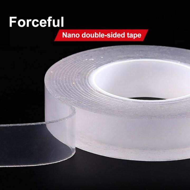 Cheap 1/2/3/5M Nano Tape Tracsless Double Sided Tape Transparent No Trace  Reusable Waterproof Adhesive Tape Cleanable