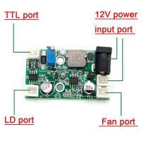 โมดูลพลังงานสเก็ตบอร์ดกลางแจ้ง12V 2W TTL 445nm 405nm 450nm แผงวงจรขับเลเซอร์ไดโอดแอลดีวงจรขับคงที่แบบ Step-Down