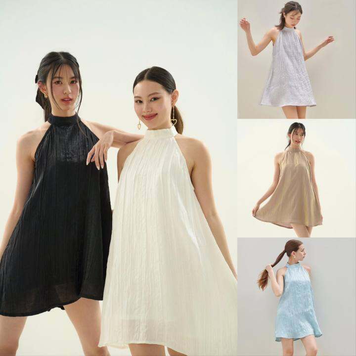 xothelabel-hanni-mini-dress-มินิเดรสผ้าพริ้วดีเทลวิ้งค์ๆ