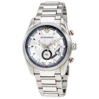 นาฬิกาข้อมือผู้ชาย EMPORIO ARMANI Sportivo Silver Dial Stainless Steel Chronograph Mens Watch AR6036