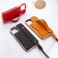 VIETAO wrist strap kickstand pu leather crossbody case for 13 12 11 pro max phone holder stand