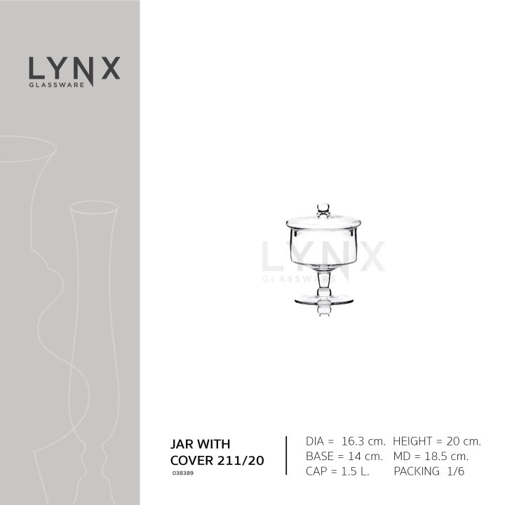 lynx-jar-with-cover-211-แจกันแก้ว-พานแก้ว-เนื้อใส-พร้อมด้วยฝาแก้ว-มี-4-ขนาดให้เลือก