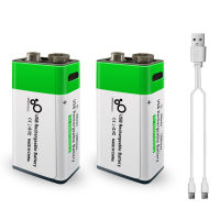 พอร์ต Type-C ชาร์จไฟได้แบตเตอรี่ลิเธียม9V,แบตเตอรี่650MAh ความจุสูงแรงดันไฟฟ้าคงที่ชาร์จเร็วเป็นมิตรต่อสิ่งแวดล้อมแบตเตอรี่นำกลับมาใช้ใหม่ได้สำหรับไมโครโฟนและกีตาร์