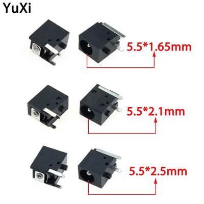 5pcs PCB Mount 5.5 x 1.65 / 2.1 / 2.5 mm Female DC Power Jack Plug Charging Socket Connector Dock Black 5.5*1.65/2.1/2.5MM