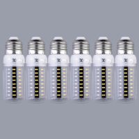 CarCool 6ชิ้น E27 9W 72 SMD 4014ข้าวโพดไฟ LED หลอดไฟ110โวลต์-120โวลต์ที่มีฝาครอบ