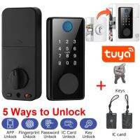 【YF】 Tuya App Smart Deadbolt Locks Entry Front Door Keyless Fingerprint Keypad Digital Bluetooth-compatible Lock For Home Apartment