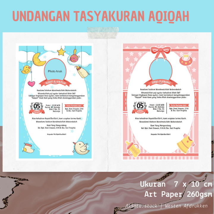 [ISI 50PCS] Undangan Tasyakuran Aqiqah Undangan Aqiqah Tasyakur Aqiqah