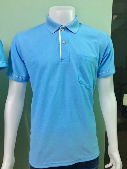 เสื้อโปโลสีฟ้าตัวเปล่า-เสื้อโปโลทำงาน-เสื้อโปโลผู้ชาย