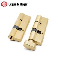 Gold Double or Single Open Cylinder Hardware Indoor 80/85/90/95/100/105/110mm Lock Door Cylinder Brass Lock Extended 3pcs key