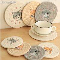 Table Pad Insulation Placemat Cup Bowl Mat Home Decoration Durable Cat Pattern Coaster Table Decoration Kitchen Accessories 18cm