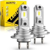 AUXITO 2ชิ้นหลอดไฟไฟหน้ารถมอเตอร์ไซค์แบบ Led H7 12000Lm หลอดไฟ Led ไฟตัดหมอกสว่างมากหลอดไฟชุดแผงวงจร6500K สำหรับไฟหน้ารถรถยนต์