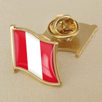 Peru Perus National Flag, Crystal Resin Drop Badge, Brooch, Flag Badges of All Countries in the World All-metal Brooch Copper Brooch Collection