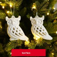 Christmas Tree Pendant White Pendant Cartoon Feather Elf Owl Merry Christmas Decoration For Home Xmas Gifts Ornaments Navidad Christmas Ornaments