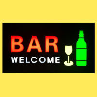 ป้ายไฟ BAR WELCOME ป้ายไฟกล่อง หลอดไฟLED ประหยัดไฟ ป้ายไฟนีออนดัด สร้างสรรค์ สําหรับตกแต่ง