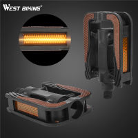 WEST BIKING MTB Ultralight Anti-slip Road Bicycle Pedals Bicycle Accessories Bearing Reflective Cycling Pedal flat pedals